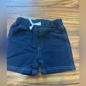 Andy & Evan Navy Blue Knit Shorts with Drawstring